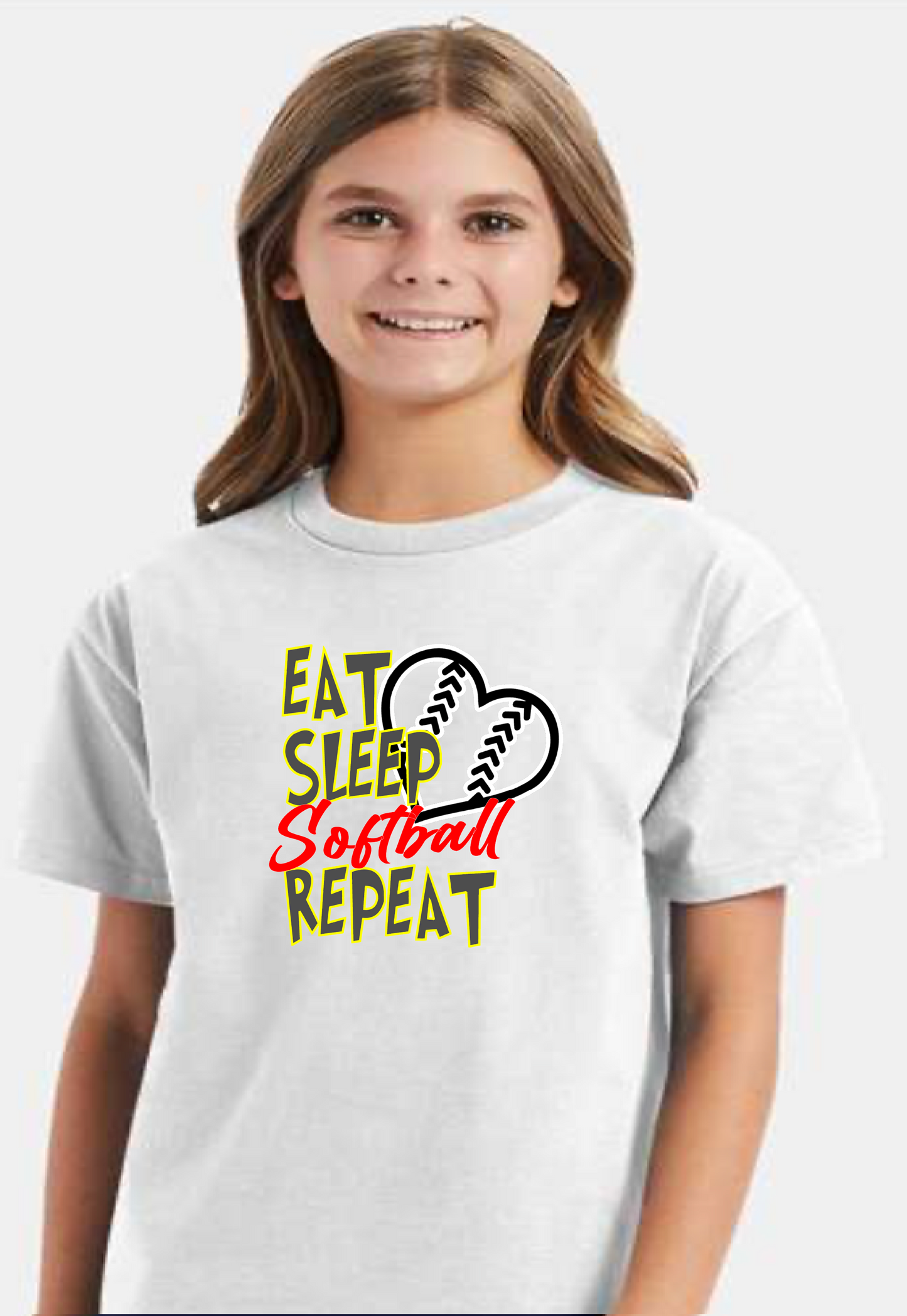 Eat, Sleep, Softball, Repeat (Tee Shirt or Hoody)