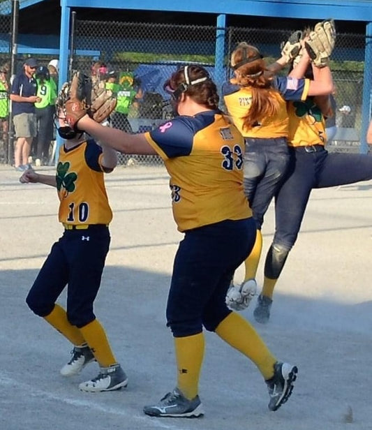 Lady Irish Yellow Jersey/Navy Pants Uniform Combo