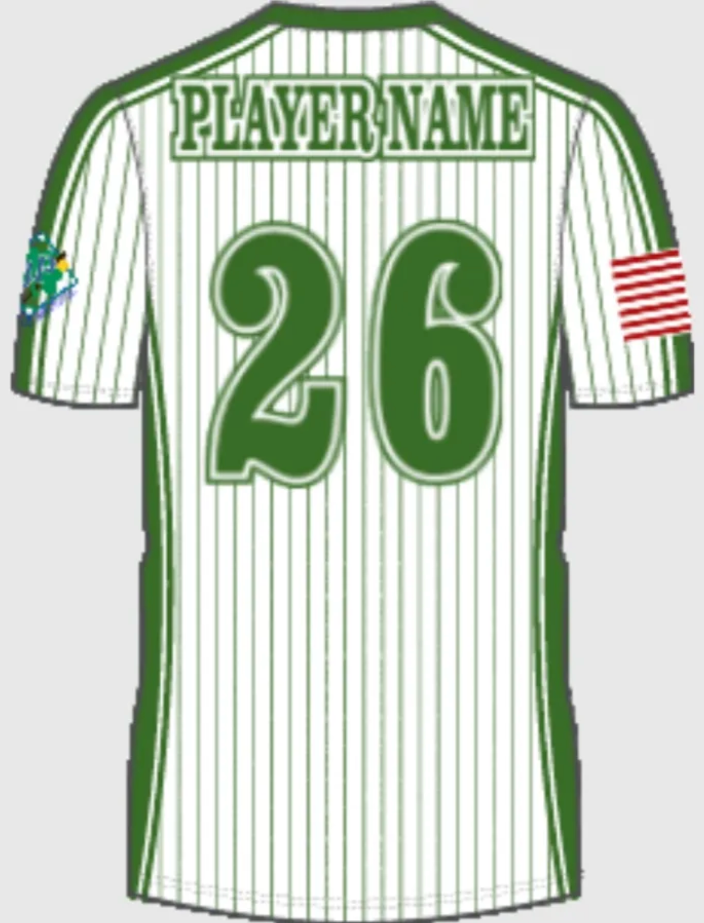 Lady Irish White/Green Pinstripe Uniform Combo