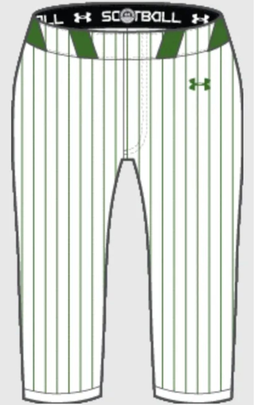 Lady Irish White/Green Pinstripe Uniform Combo