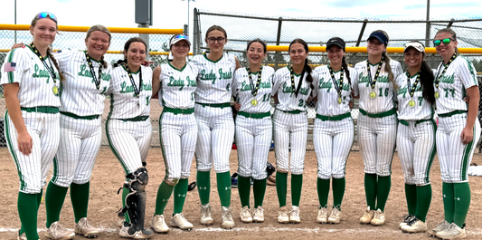 Lady Irish White/Green Pinstripe Uniform Combo