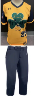 Lady Irish Yellow Jersey/Navy Pants Uniform Combo