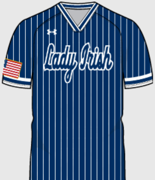Lady Irish Navy/White Pinstripe Uniform Combo