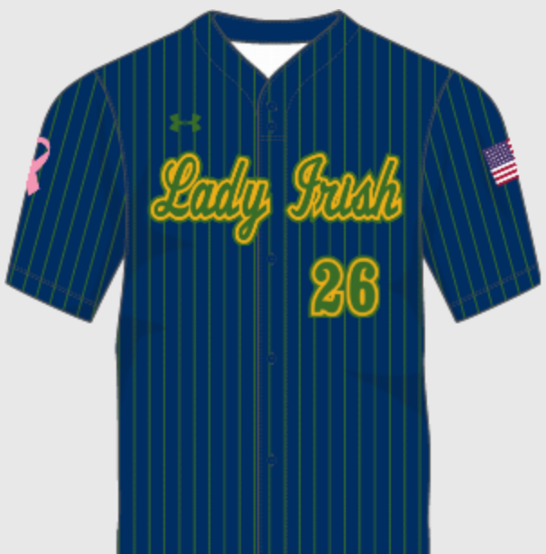 Lady Irish Navy/Green Pinstripe Uniform Combo