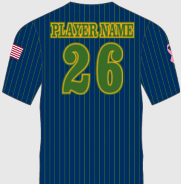 Lady Irish Navy/Green Pinstripe Uniform Combo