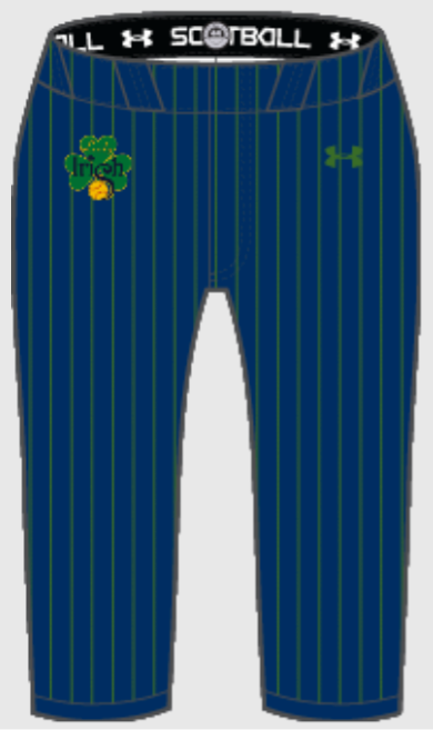Lady Irish Navy/Green Pinstripe Uniform Combo